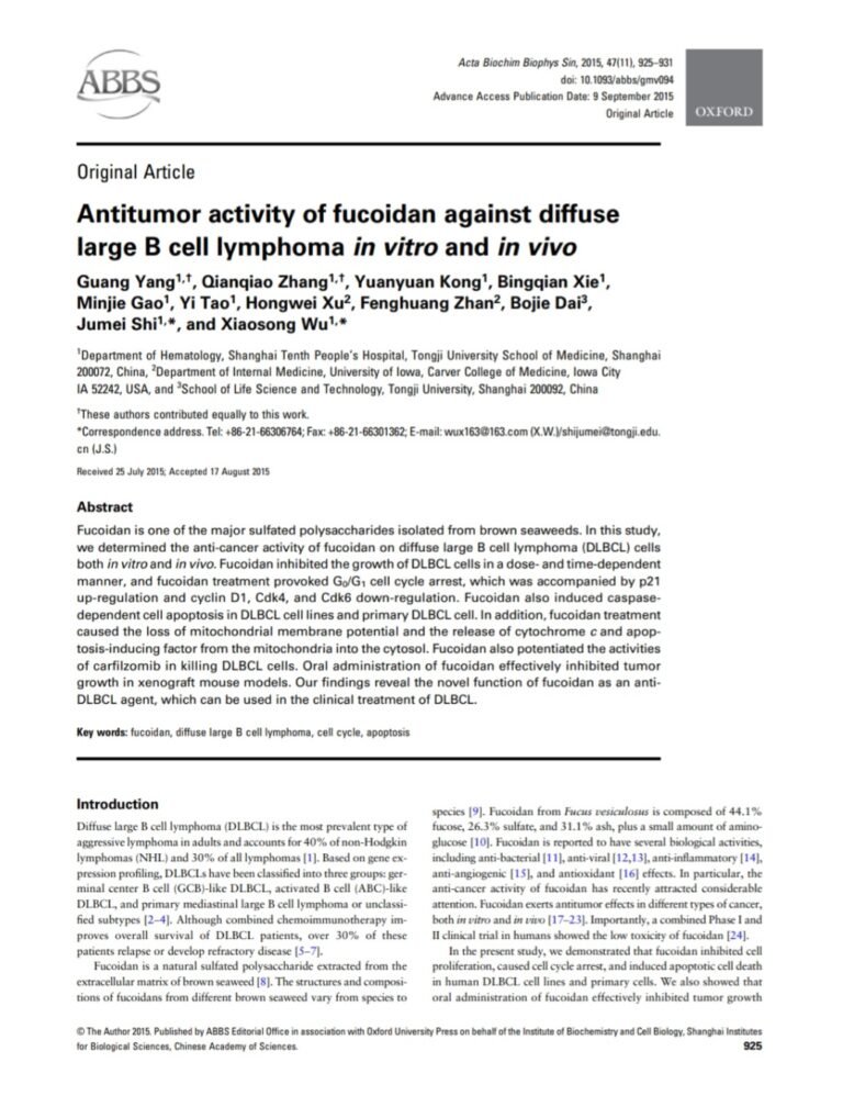 Anti tumor activity of fucoidan in acute promyelocytic leukemia and its synergy with arsenic trioxide and ATRA in vitro and in vivo