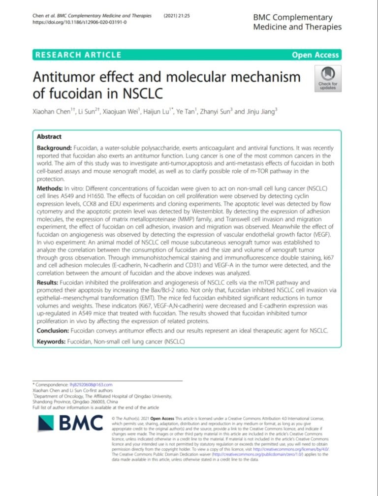 Antitumor effect and molecular mechanism of fucoidan in NSCLC