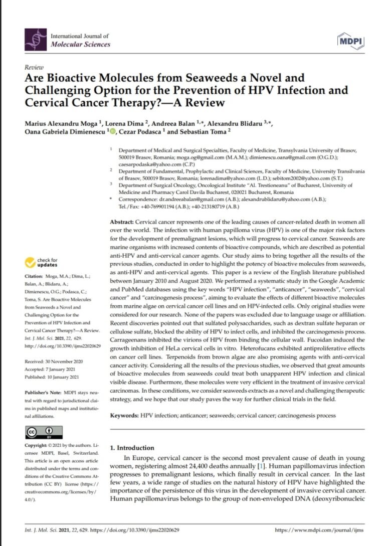 Are Bioactive Molecules from Seaweeds a Novel and Challenging Option for the Prevention of HPV Infection?